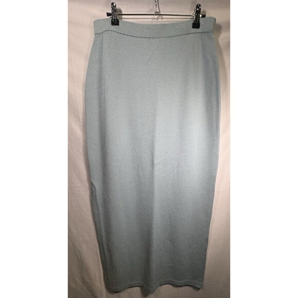 St John Evening Damask Cardigan And Long Skirt Size 8 Aqua Silver Sequin - Picture 2 of 8